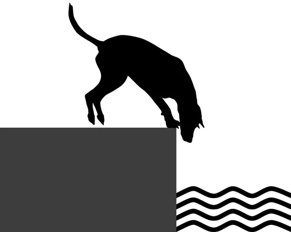 Hund am Ufer — Stockvektor