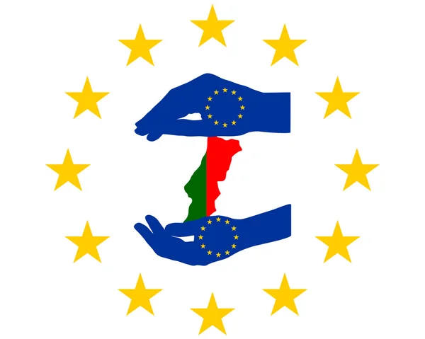 Evropská pomoc pro Portugalsko — Stockový vektor