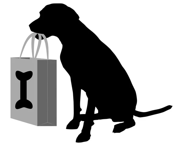 Os shopping chien — Image vectorielle