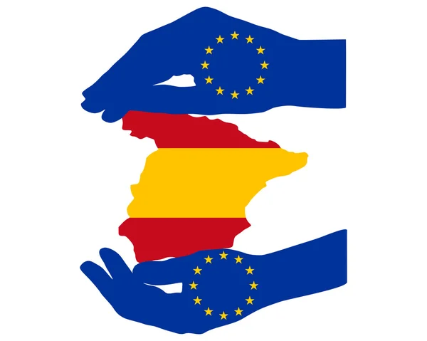 Європейська допомогти для Іспанії — стоковий вектор