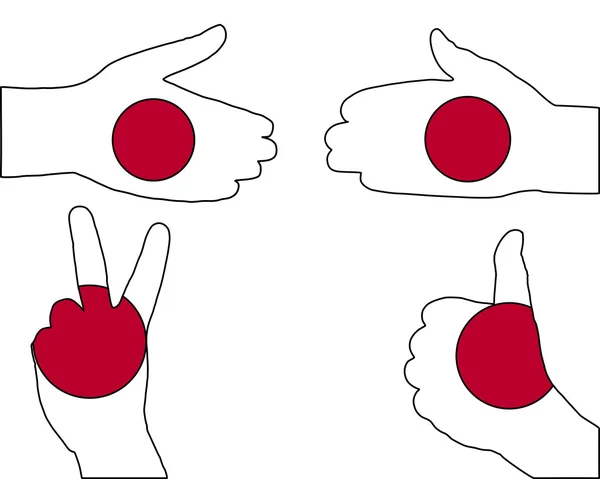 Japan hand signal — Stock Vector