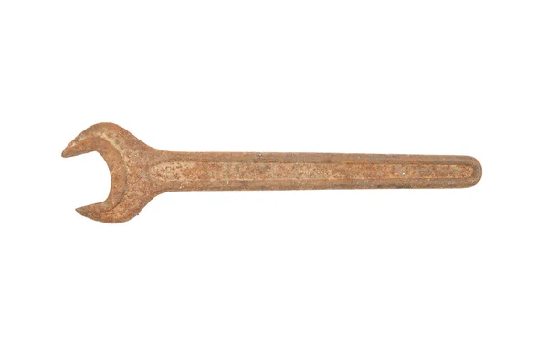 Open-end spanner on white — Stock Photo, Image