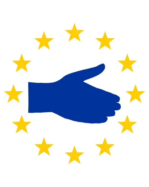 Poignée de main européenne — Image vectorielle