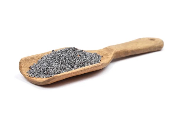 Poppy seeds on shovel — Stock Photo, Image