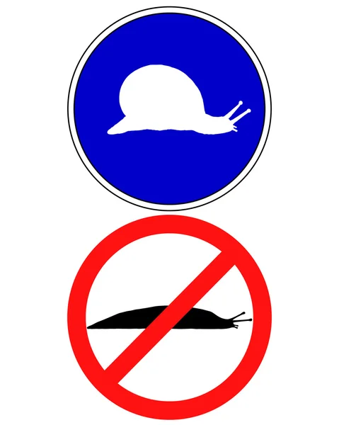 Traffic signs for slugs — Stock Vector