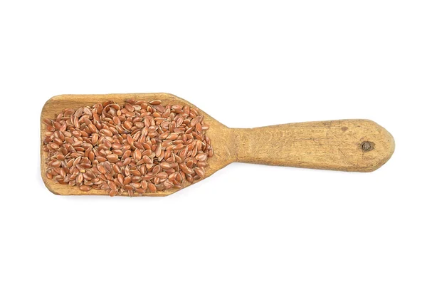 Flax seed on shovel — Stock Photo, Image