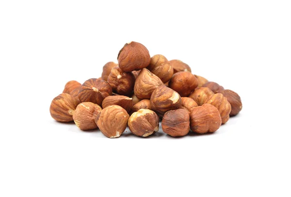 Hazelnut di atas putih — Stok Foto