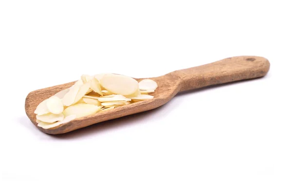 Rodajas de almendras en la pala — Foto de Stock