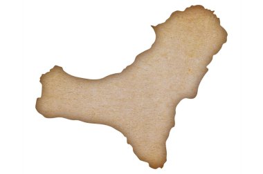 Grunge kağıt üzerinde El Hierro 'nun ayrıntılı ve doğru haritası