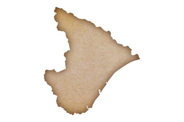 Sergipe 'nin grunge kağıdındaki doğru ve ayrıntılı haritası