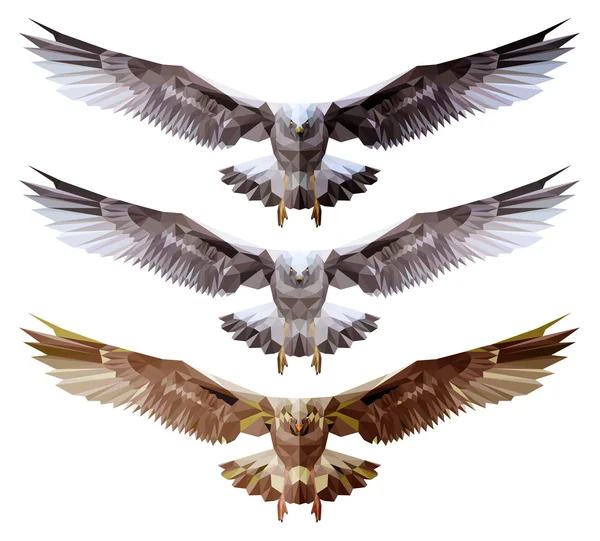 多角形の鳥が飛ぶ — ストックベクタ