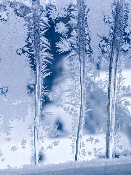 Frost Pattern Window Pane — Stock Photo, Image