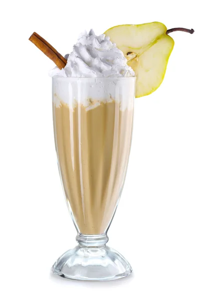 Coffee cocktail with cream and almonds isolated — Stock Photo, Image