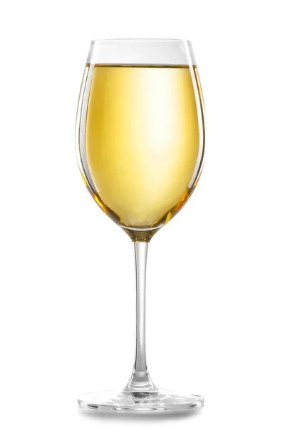 Glass of white wine isolated on white — Stock Photo, Image