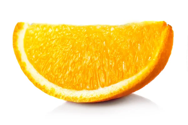 Ripe orange fruit's slice isolated on white — Stock Photo, Image