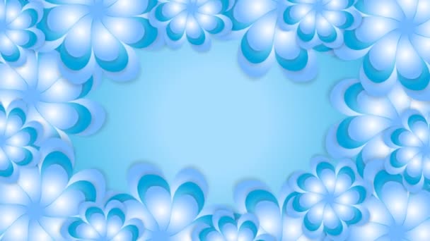 Video animace modré abstraktní květy