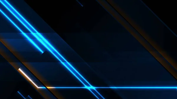 Blue and orange technology background with glowing neon lines