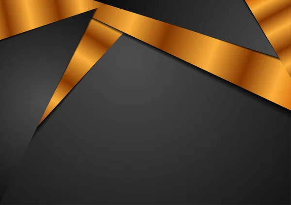 Black and bronze stripes abstract corporate background. Vector modern design