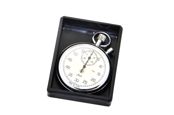 Stopwatch zilveren vak — Stockfoto