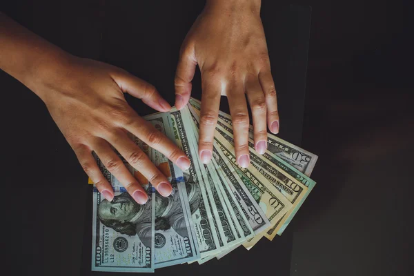 American dollars in the hands — Stock Photo, Image