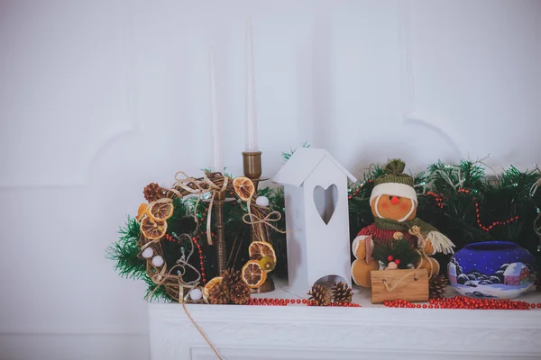 Juguetes de Navidad presenta estilo rústico — Foto de Stock