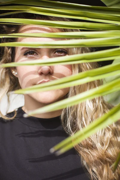 Fashion portrait of beautiful hippie young woman — Stock Photo, Image