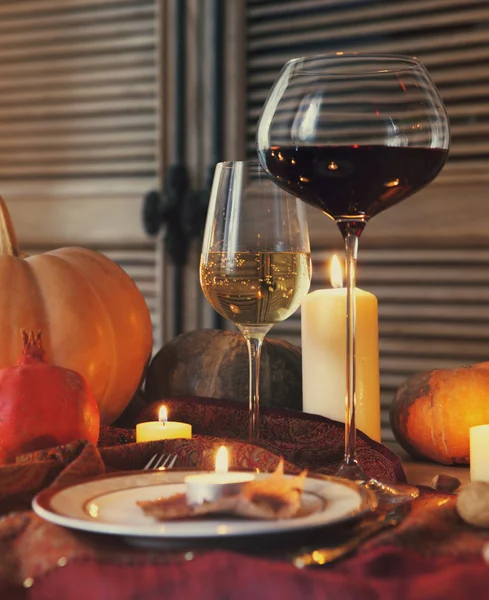 Entorno de lugar de otoño. Cena de Acción de Gracias —  Fotos de Stock