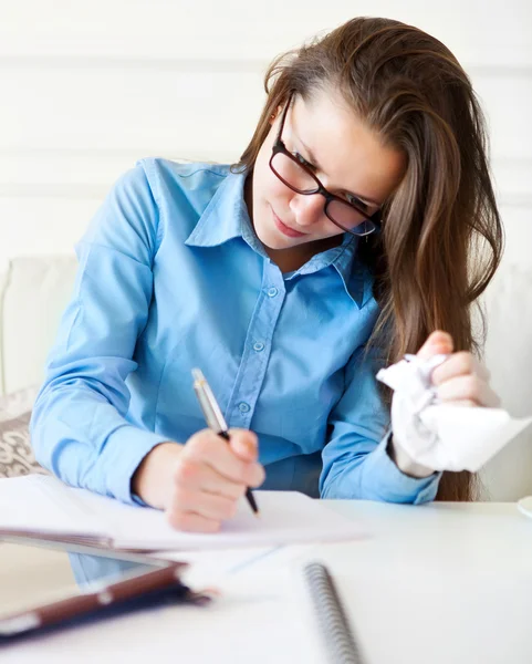 Student teen girl studying Stock Picture