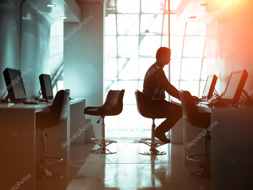 Man working in the business room