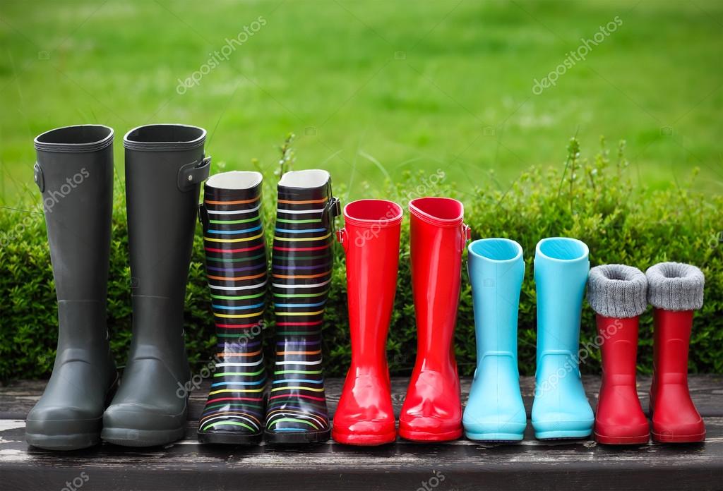 colorful rain boots
