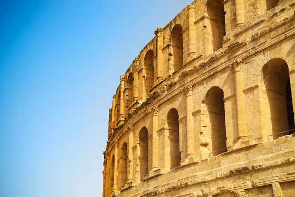 Ruins of the largest colosseum in in North Africa. El Jem,Tunisi — Stock Photo, Image