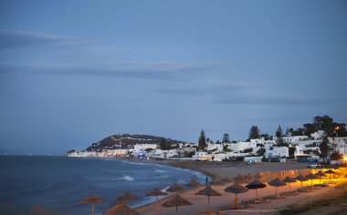 Evening view to the beach in Gammarth Tunis