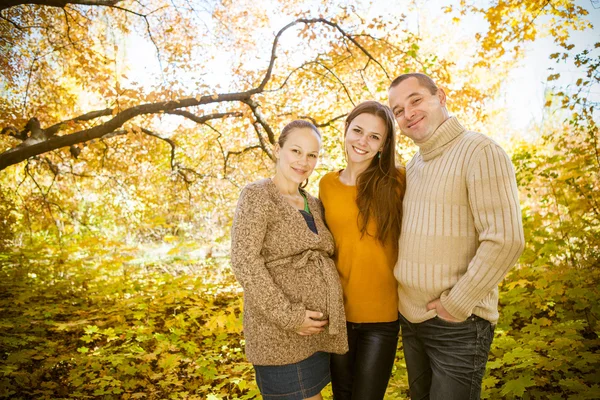 Familjen tillsammans i parken sommaren — Stockfoto