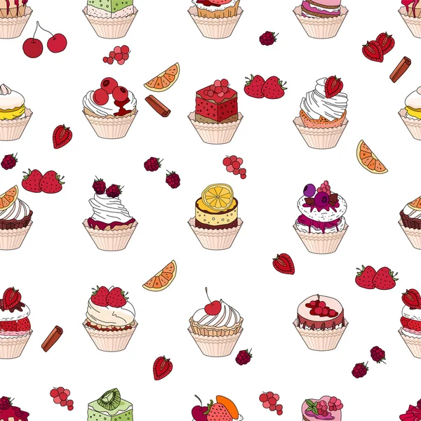 Dikişsiz desen zekâ çeşitleri meyve tatlı. Tasarım, Duyurular, kartpostallar, posterler, Restoran Menü için sonsuz doku.