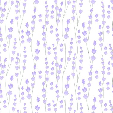 Çiçek seamless modeli ile lavanta dalları stilize. Tasarım, Dekorasyon, tebrik kartları, afiş, davetiye, reklam için sonsuz doku.