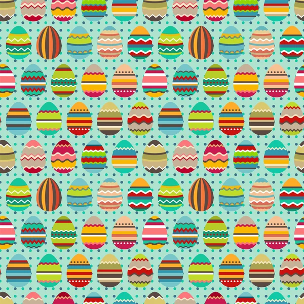 Patrón de Pascua sin costuras con huevos pintados. Textura sin fin para su diseño, tarjetas de felicitación, anuncios, carteles . — Vector de stock