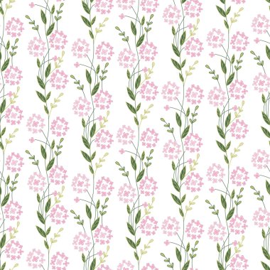 Stilize çiçeklerden yapılmış çiçek dikişsiz desen. Tasarım, dekorasyon, tebrik kartları, posterler, davetiyeler, reklam için sonsuz doku.