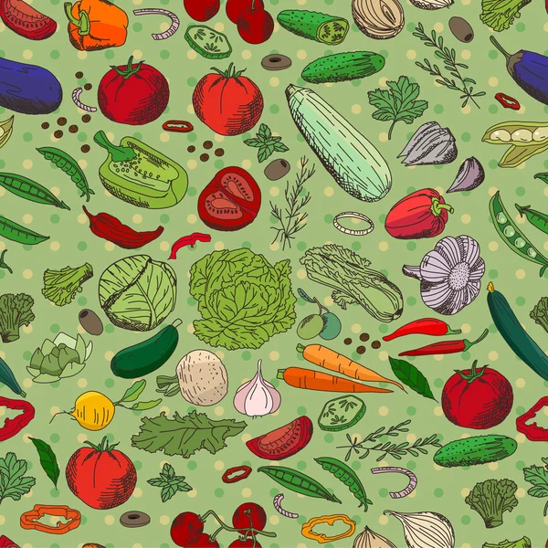 Farklı taze sebzelerle kusursuz desen. Tasarımınız için sonsuz doku