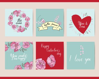 Romantik tebrik kartı koleksiyonu