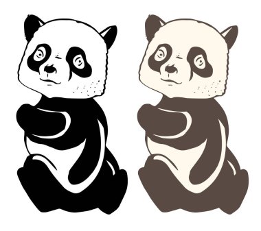 Beyaz arka planda izole edilmiş güzel panda