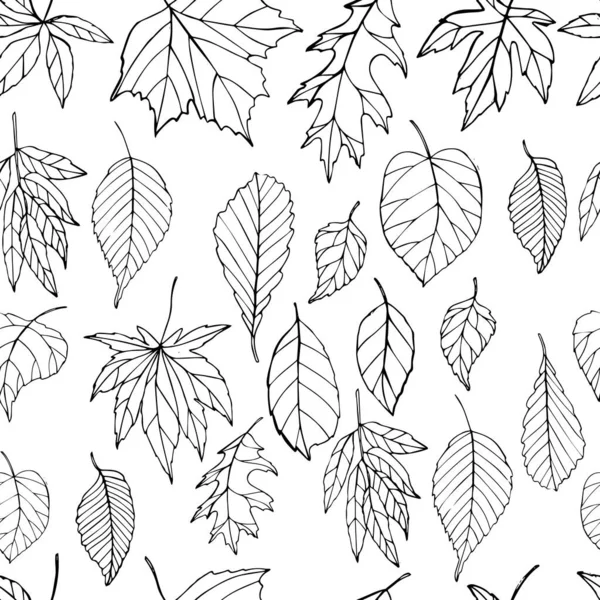 Nahtloses Muster Mit Herbstblättern Endlose Textur Für Ihr Design — Stockvektor