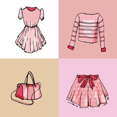 İzole kadın kıyafetleri. Cazibeli şeylerle dolu..