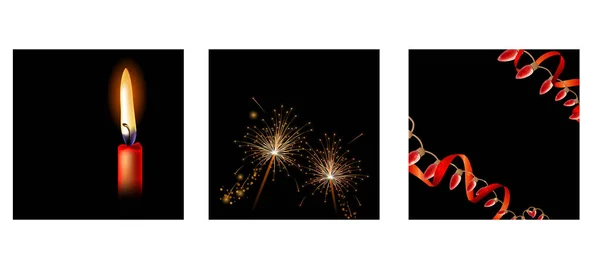 Set Con Diferentes Plantillas Navideñas Los Símbolos Fiesta Invierno —  Fotos de Stock
