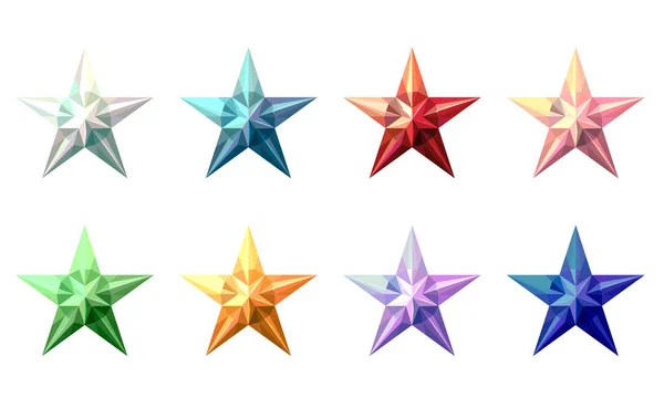 Gwiazdy Świąteczne Szklane Dekoracji Choinki Inny Kolor — Zdjęcie stockowe