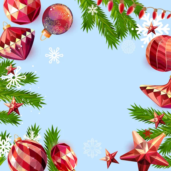 ボールとお祭りのクリスマスの背景 ガラス装飾の季節のデザインのテンプレート — ストック写真