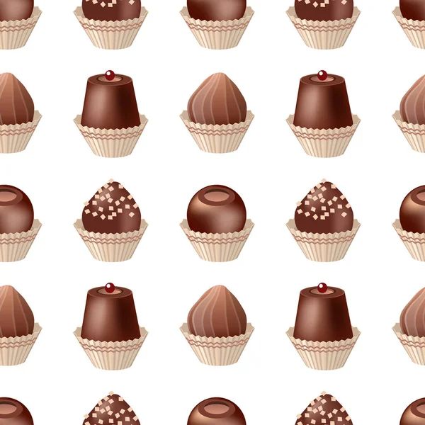 Motif Sans Couture Avec Des Bonbons Chocolat Texture Infinie Pour — Image vectorielle