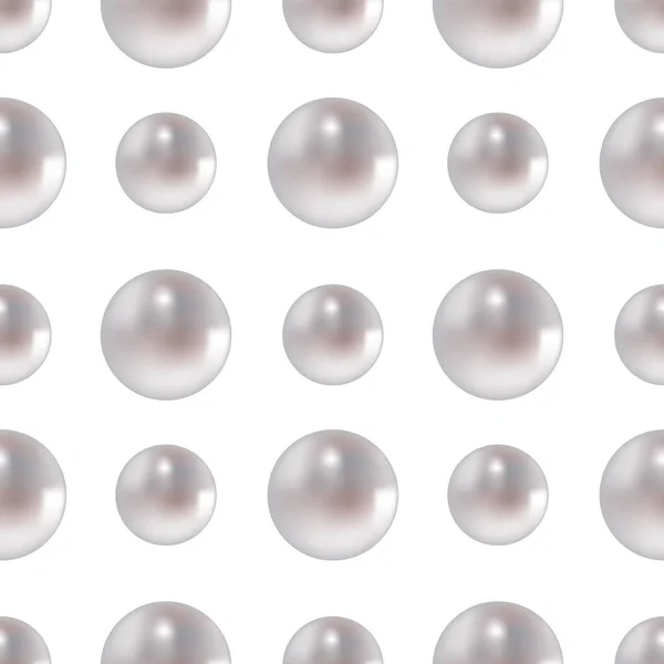Patrón Sin Costuras Con Perlas Blancas Textura Sin Fin Para — Archivo Imágenes Vectoriales