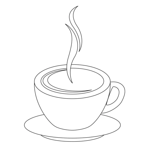 Tasse Café Chaude Noire Blanche Illustration Peut Être Utilisé Pour — Image vectorielle