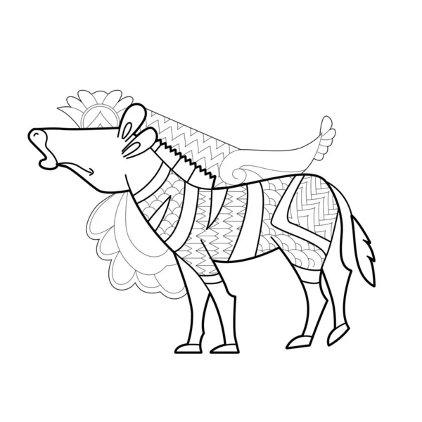 Konturlineare Illustration Mit Tier Für Malbuch Niedliches Zebra Stress Bild — Stockvektor