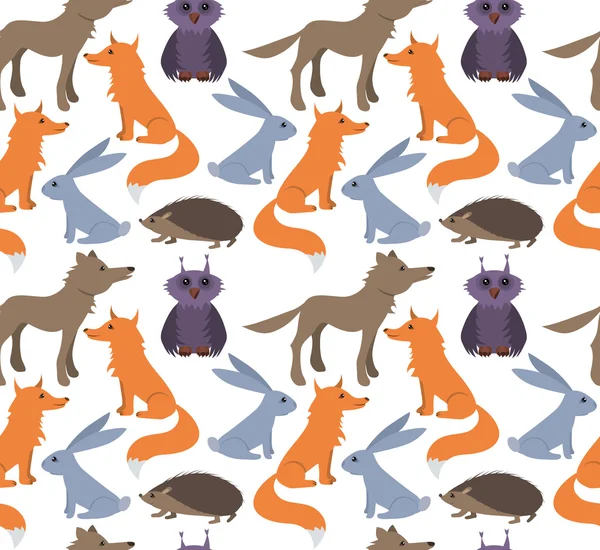 Fondo sin costuras con animales salvajes — Vector de stock